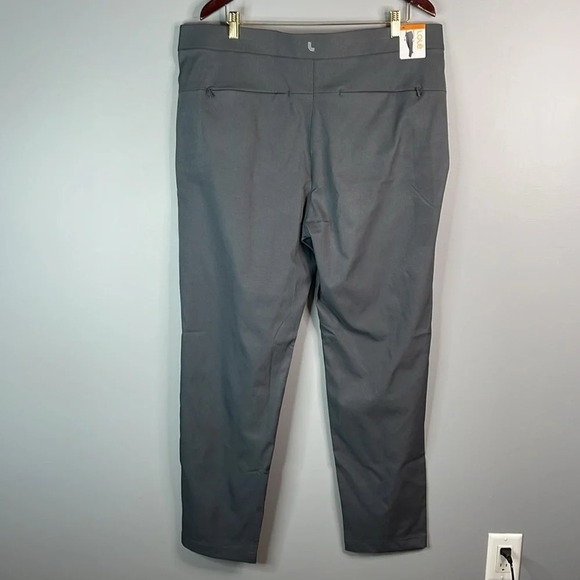 LOLE NWT Travel Pants Grey Elasticized Waist Zippered Pockets Straight Taper 16 - Picture 7 of 10